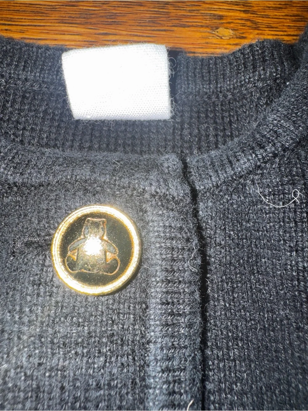 GAP Black Knit Cardigan with Gold Buttons